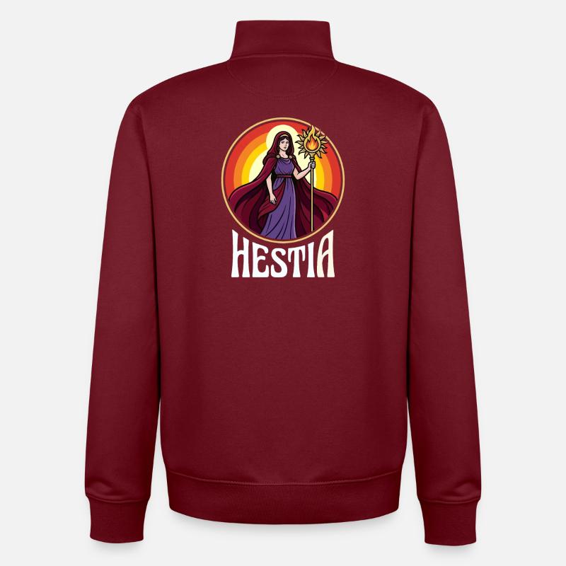 Déesse du Cercle de Feu Hestia - Sweat zippé unisexe en coton bio Stanley/Stella - bordeaux