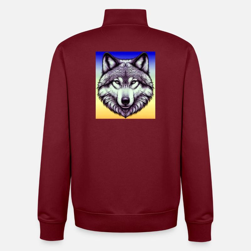 Wolf - Unisex Organic Zip Sweatshirt von Stanley/Stella - Burgunderrot