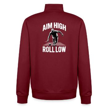 Boccia King Precision Passion - Unisex Organic Zip Sweatshirt by Stanley/Stella - burgundy - Back - AI Model Male 185 dark (185cm)