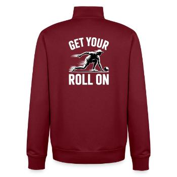 Boccia King Precision Passion - Unisex Organic Zip Sweatshirt by Stanley/Stella - burgundy - Back - AI Model Male 185 dark (185cm)