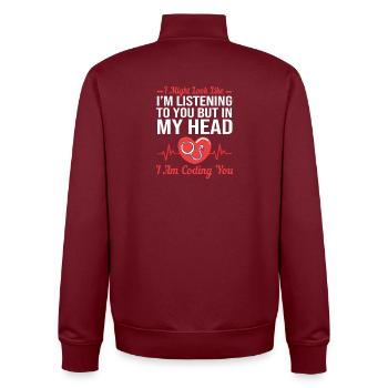Medical Programmer Medical Coder - Unisex Organic Zip Sweatshirt by Stanley/Stella - burgundy - Back - AI Model Male 185 dark (185cm)