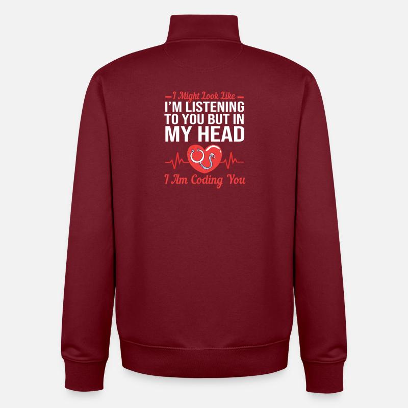 Medizin Programmierer Medizinischer Coder - Unisex Organic Zip Sweatshirt von Stanley/Stella - Burgunderrot