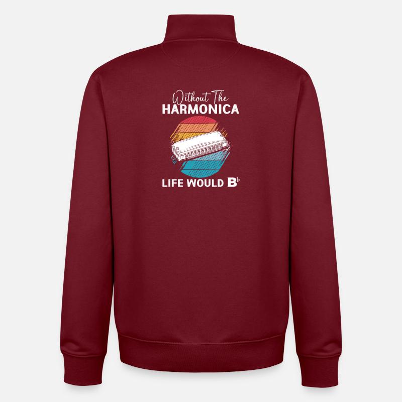 Harmonica - Unisex Organic Zip Sweatshirt by Stanley/Stella - burgundy