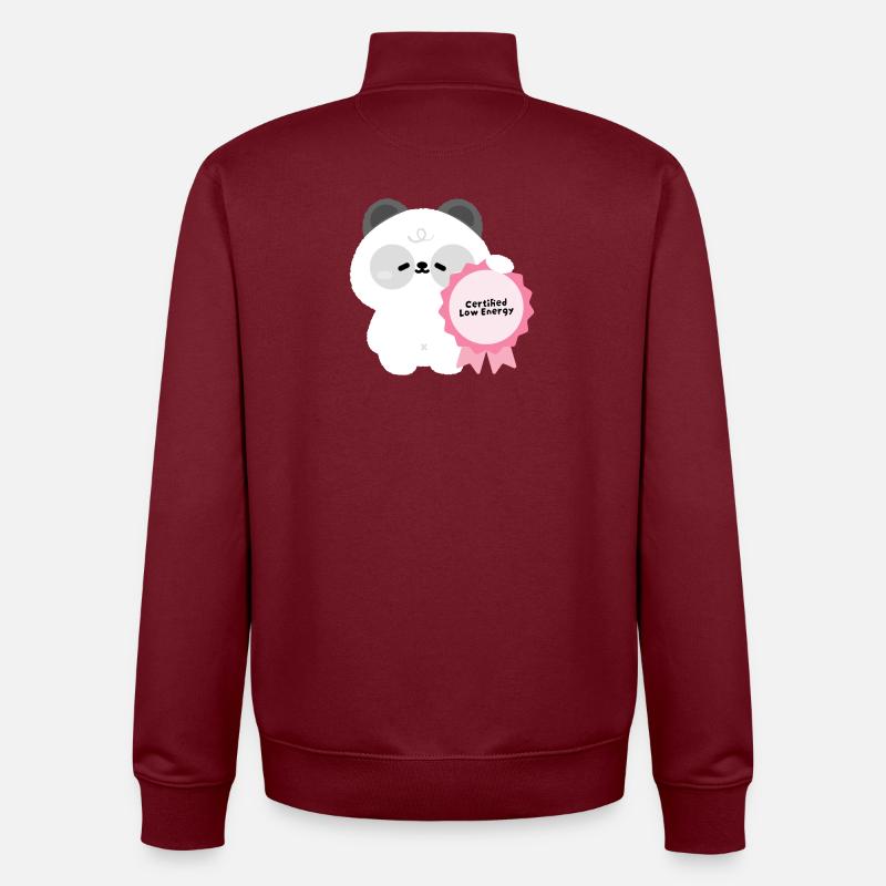 Panda certifié à faible énergie - Sweat zippé unisexe en coton bio Stanley/Stella - bordeaux