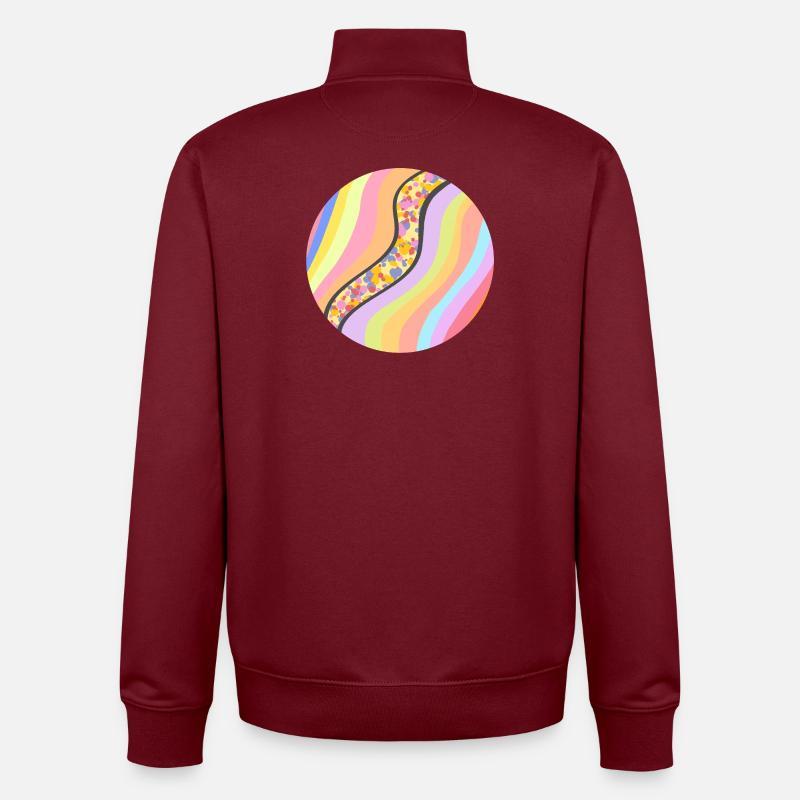 Rivière joyeuse - Sweat zippé unisexe en coton bio Stanley/Stella - bordeaux