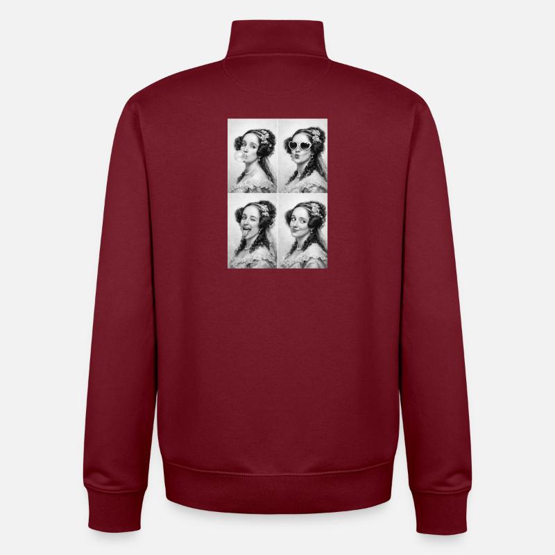 Ada Lovelace Collage - Unisex Organic Zip Sweatshirt von Stanley/Stella - Burgunderrot