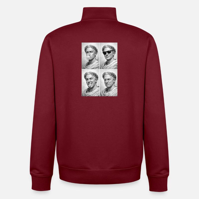 Collège César - Sweat zippé unisexe en coton bio Stanley/Stella - bordeaux