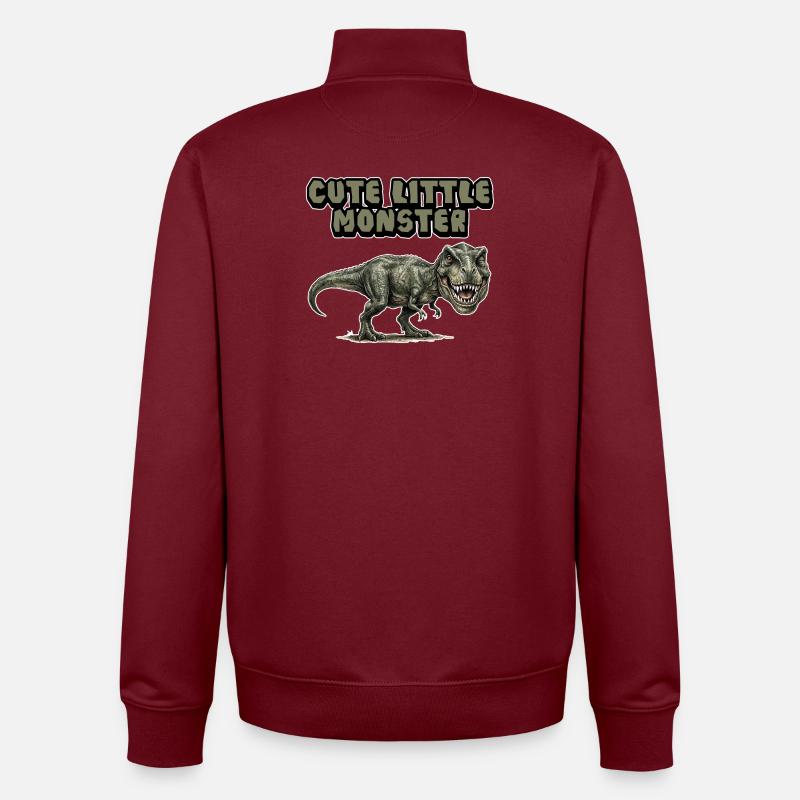 Petit Monstre au pouvoir de dinosaure - Sweat zippé unisexe en coton bio Stanley/Stella - bordeaux