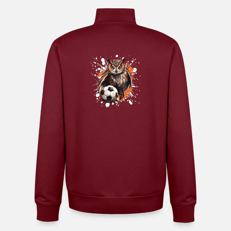 Équipe de football Owl - Sweat zippé unisexe en coton bio Stanley/Stella - bordeaux