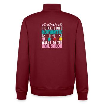 Nail Designer Nail Designer Cosmetics Nail Salon - Unisex Organic Zip Sweatshirt by Stanley/Stella - burgundy - Back - AI Model Male 185 dark (185cm)