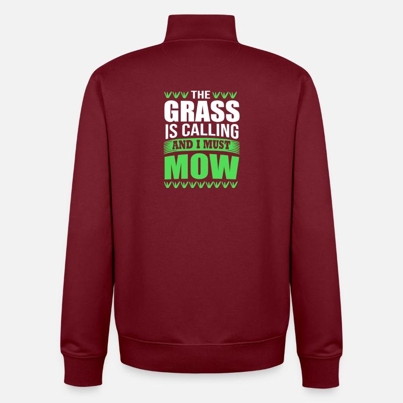 Tondeuse à gazon pelouse (prairie) - Sweat zippé unisexe en coton bio Stanley/Stella - bordeaux