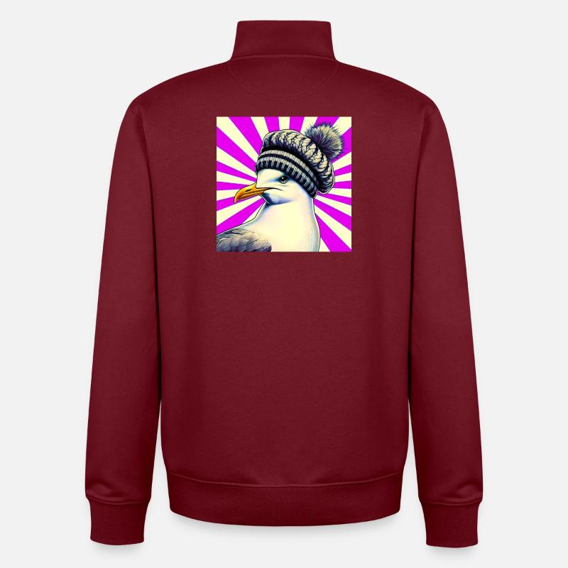 gull - Unisex Organic Zip Sweatshirt by Stanley/Stella - burgundy