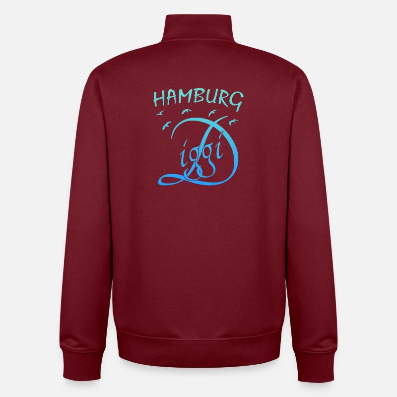 Anker Hamburg Diggi - Sweat zippé unisexe en coton bio Stanley/Stella - bordeaux
