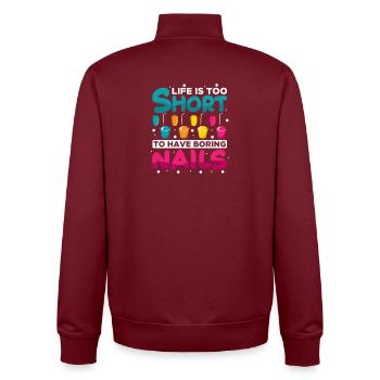 Nail Designer Nail Designer Cosmetics Nail Salon - Unisex Organic Zip Sweatshirt by Stanley/Stella - burgundy - Back - AI Model Male 185 dark (185cm)