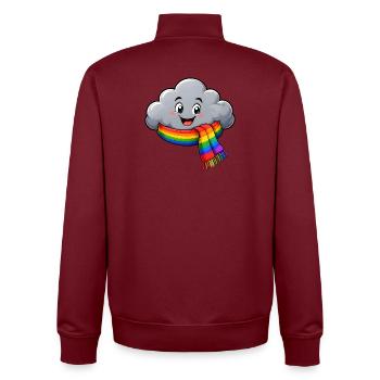 Wolke mit Regenbogenschal Lustiges Motiv  - Unisex Organic Zip Sweatshirt von Stanley/Stella - Burgunderrot - Hinten - AI Model Male 185 dark (185cm)