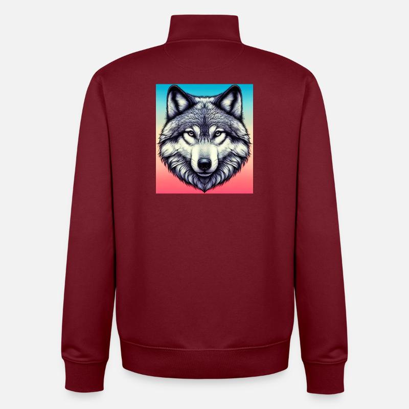Wolf - Unisex Organic Zip Sweatshirt von Stanley/Stella - Burgunderrot