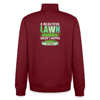 Paysagiste Jardinier Jardinier Jardinier - Sweat zippé unisexe en coton bio Stanley/Stella - bordeaux - Dos - AI Model Male 185 dark (185cm)