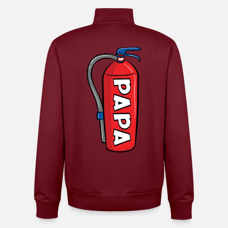 Annonceur du bébé - Papa pompier - Sweat zippé unisexe en coton bio Stanley/Stella - bordeaux