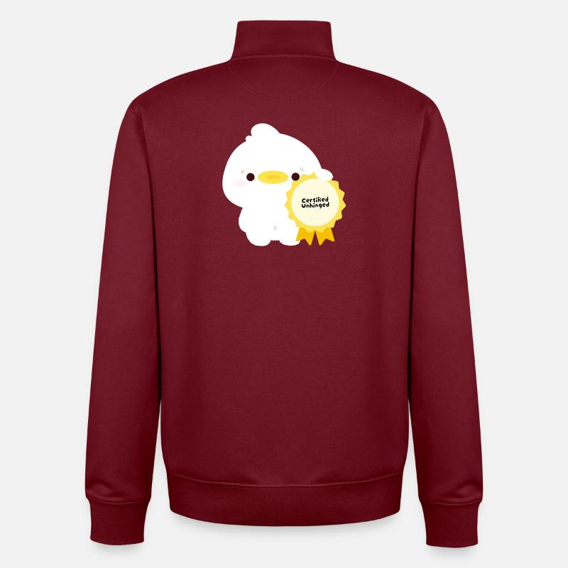 Zertifizierte unberechenbare Ente - Unisex Organic Zip Sweatshirt von Stanley/Stella - Burgunderrot