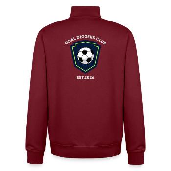 Goal Diggers Clubwappen - Unisex Organic Zip Sweatshirt von Stanley/Stella - Burgunderrot - Hinten - AI Model Male 185 dark (185cm)