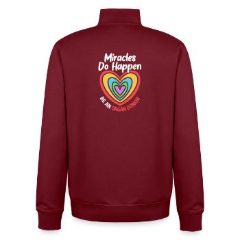 Kidney Donor Donor Kidney - Unisex Organic Zip Sweatshirt by Stanley/Stella - burgundy - Back - AI Model Male 185 dark (185cm)