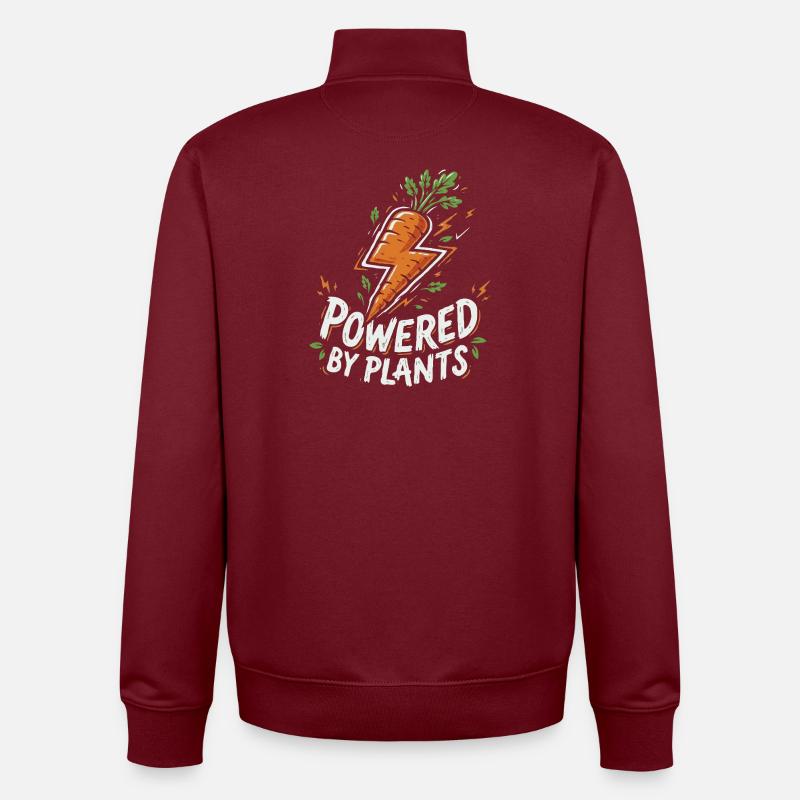 Alimenté par des plantes - Carotte - Sweat zippé unisexe en coton bio Stanley/Stella - bordeaux