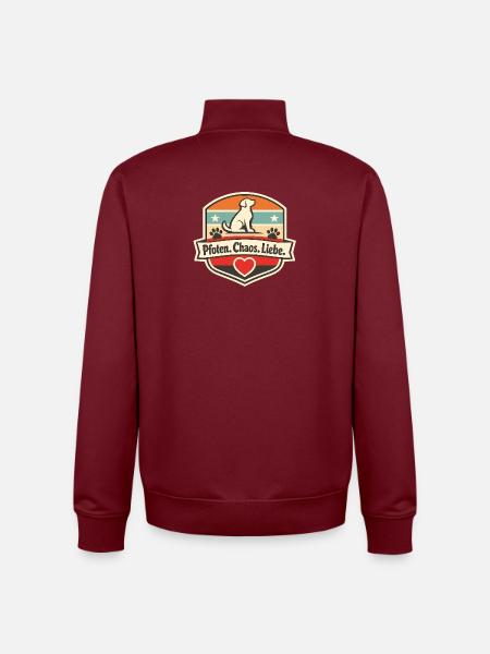 Pfoten Chaos Liebe Patch - Unisex Organic Zip Sweatshirt von Stanley/Stella - Burgunderrot