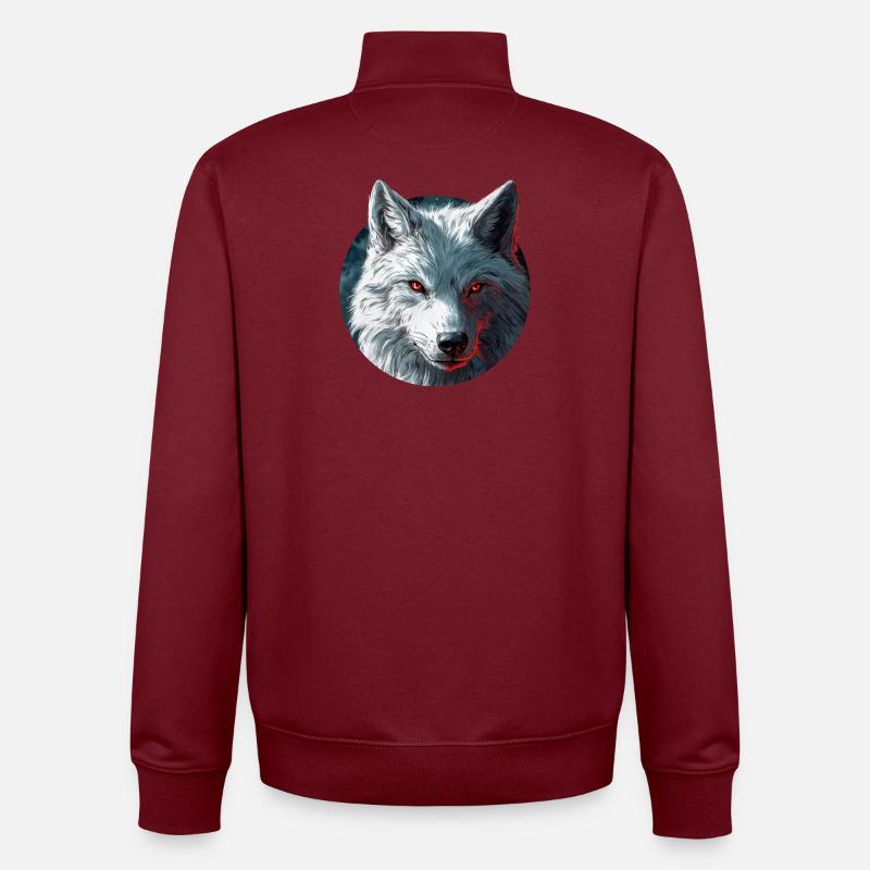 Wolf-Design - Unisex Organic Zip Sweatshirt von Stanley/Stella - Burgunderrot
