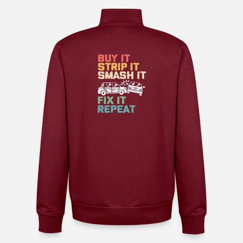 Demolition Derby - Unisex Organic Zip Sweatshirt von Stanley/Stella - Burgunderrot