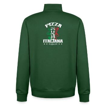 Ich liebe Pizza - Unisex Organic Zip Sweatshirt von Stanley/Stella - Flaschengrün - Hinten - AI Model Male 185 dark (185cm)