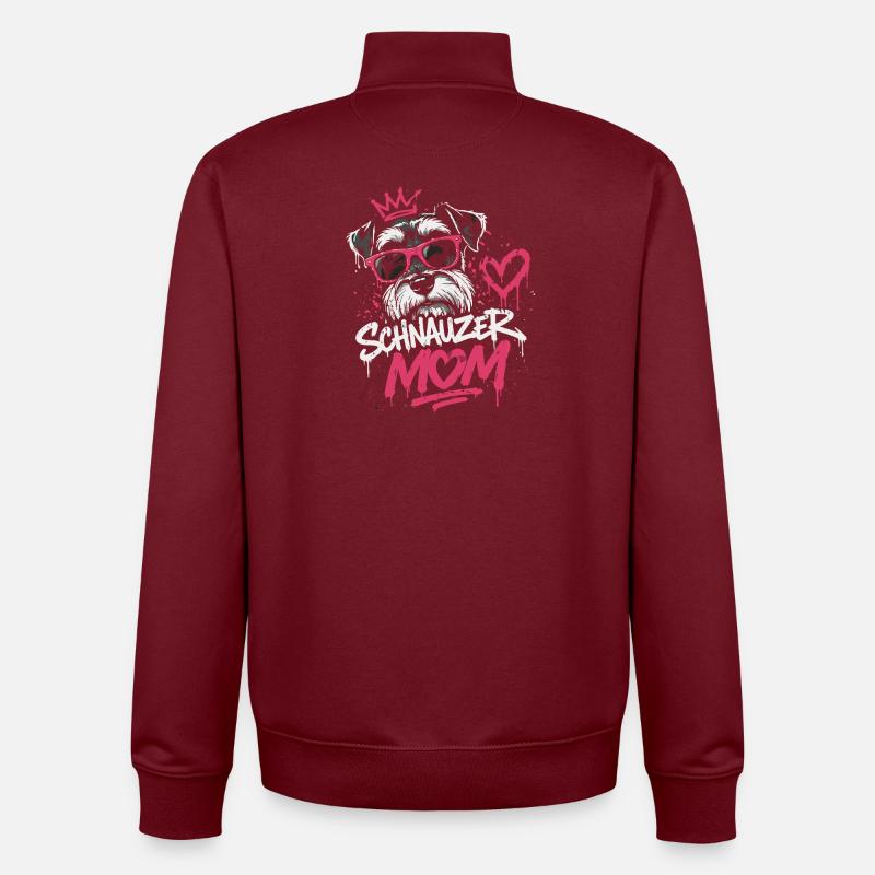 Schnauzer King Graffiti - Unisex Organic Zip Sweatshirt by Stanley/Stella - burgundy