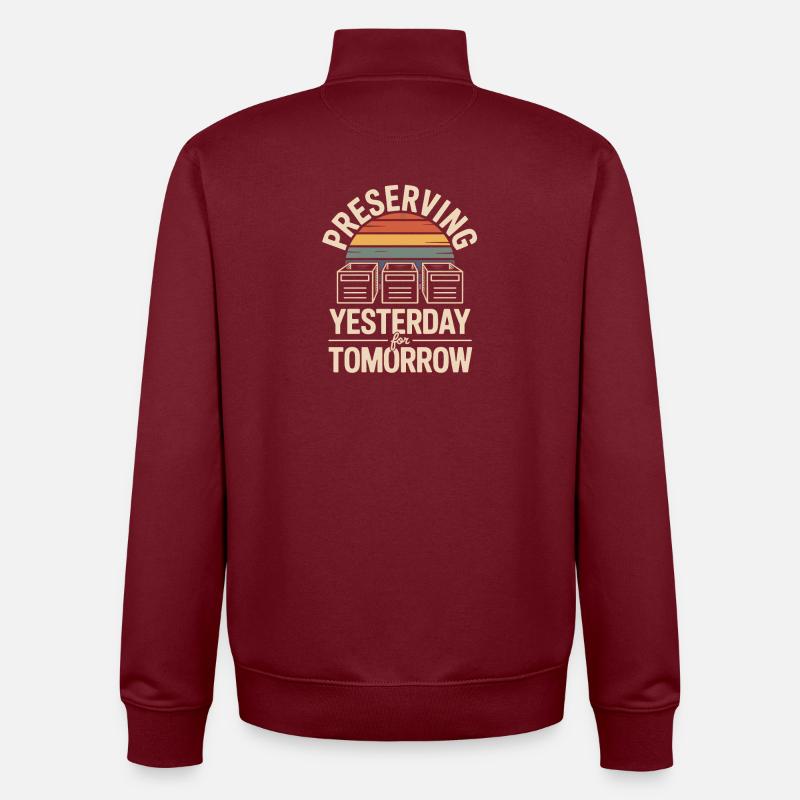 Préserver hier pour demain - Sweat zippé unisexe en coton bio Stanley/Stella - bordeaux