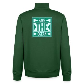 Save The Ocean Ozean Aktivismus Umwelt Statement - Unisex Organic Zip Sweatshirt von Stanley/Stella - Flaschengrün - Hinten - AI Model Male 185 dark (185cm)