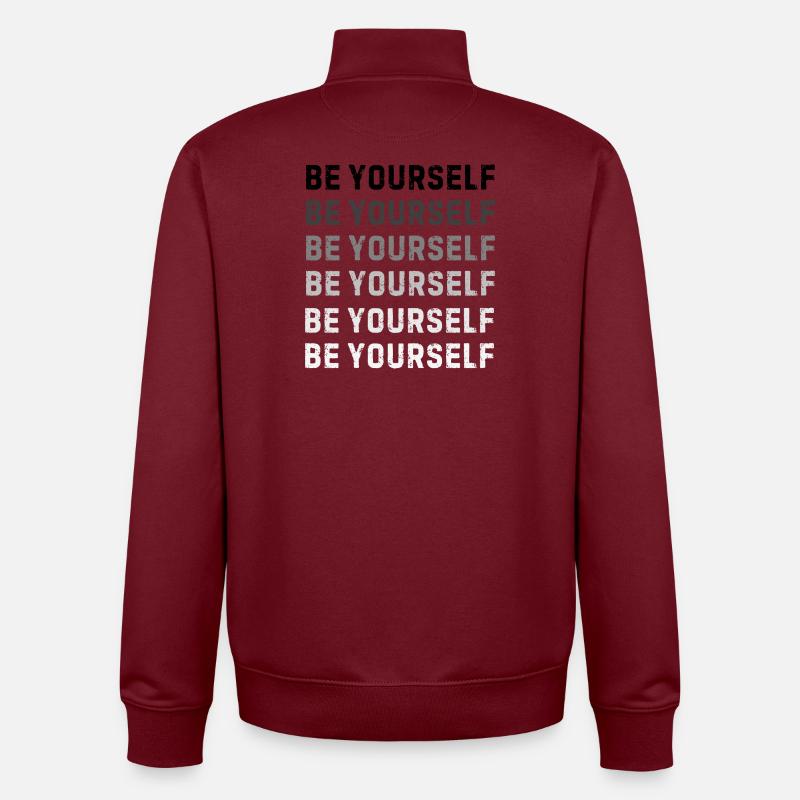 Soyez vous-même - Sweat zippé unisexe en coton bio Stanley/Stella - bordeaux