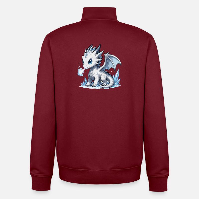 Kristall-Eisdrache - Unisex Organic Zip Sweatshirt by Stanley/Stella - burgundy