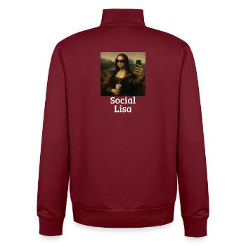 Lisa Leonardo Da Vinci Influenceuse Mona L - Sweat zippé unisexe en coton bio Stanley/Stella - bordeaux - Dos - AI Model Male 185 dark (185cm)