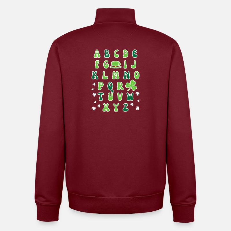 Irisches Alphabet-Kleeblatt-Design - Unisex Organic Zip Sweatshirt von Stanley/Stella - Burgunderrot