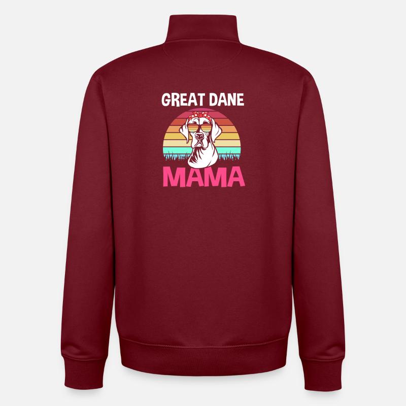 Great Dane - Unisex Organic Zip Sweatshirt by Stanley/Stella - burgundy