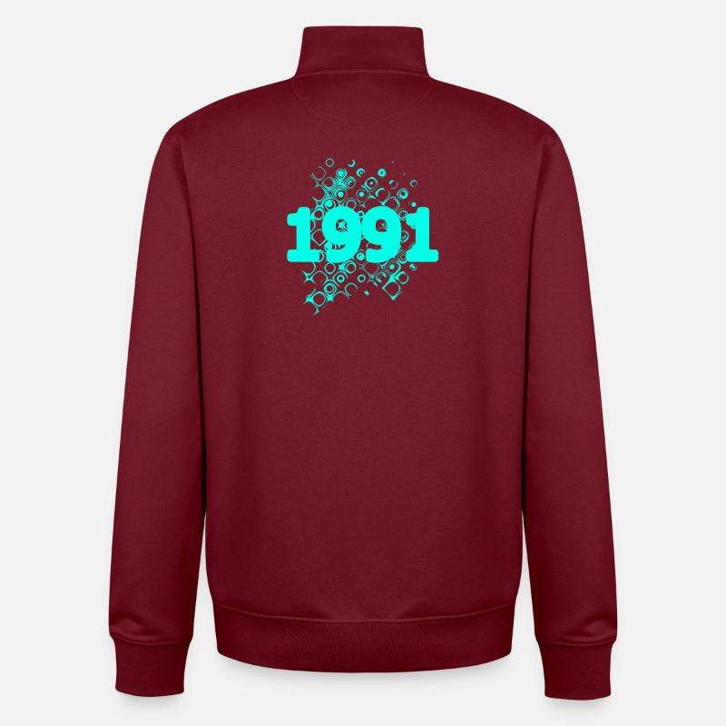 1991 - Sweat zippé unisexe en coton bio Stanley/Stella - bordeaux
