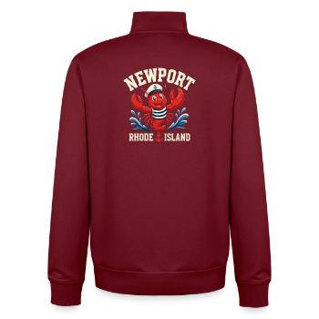 Newport Krabbe Seemann Rhode Island - Unisex Organic Zip Sweatshirt von Stanley/Stella - Burgunderrot - Hinten - AI Model Male 185 dark (185cm)