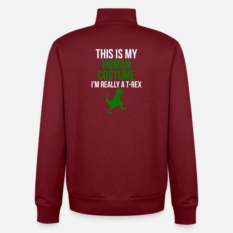 T-Rex Costume Tee - Unisex Organic Zip Sweatshirt by Stanley/Stella - burgundy