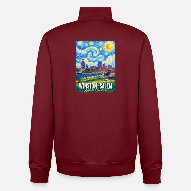 Winston-Salem, Caroline du Nord - Sweat zippé unisexe en coton bio Stanley/Stella - bordeaux