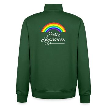 Citation de l’arc-en-ciel du bonheur pur - Sweat zippé unisexe en coton bio Stanley/Stella - vert bouteille - Dos - AI Model Male 185 dark (185cm)