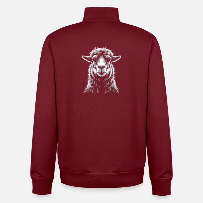 lama - Sweat zippé unisexe en coton bio Stanley/Stella - bordeaux
