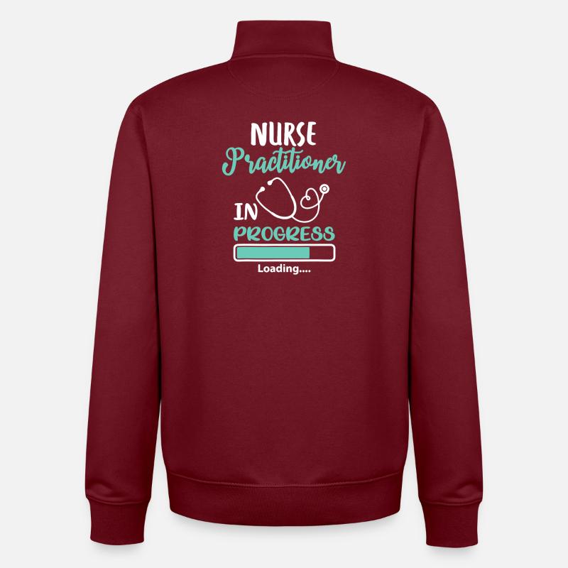 Nurse Practitioner In Progress Loading - Unisex Organic Zip Sweatshirt by Stanley/Stella - burgundy