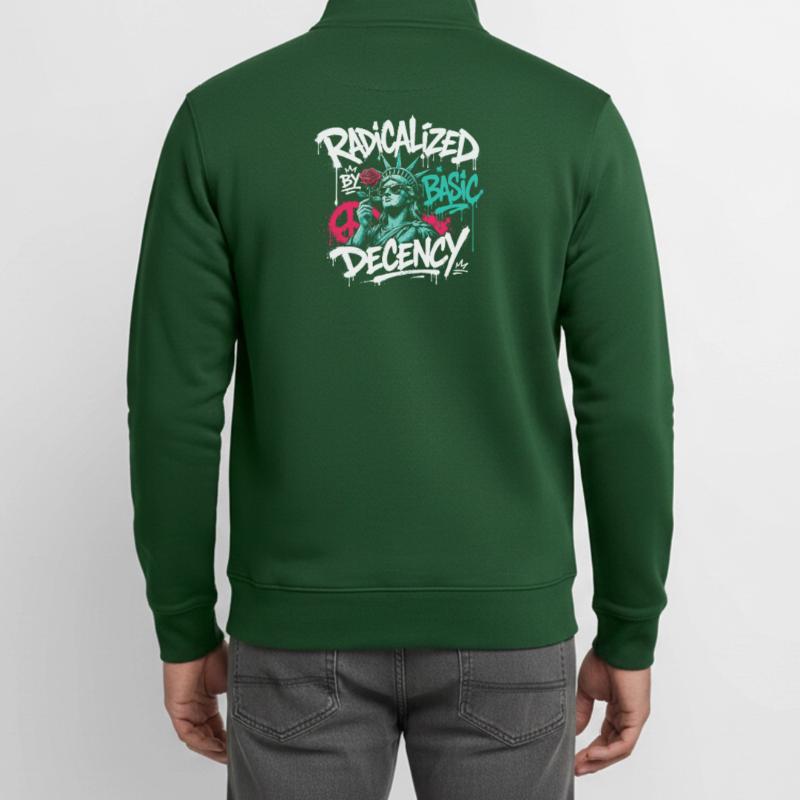 Radicalized Basic Decency Graffiti Unisex Organic Zip Sweatshirt by Stanley/Stella