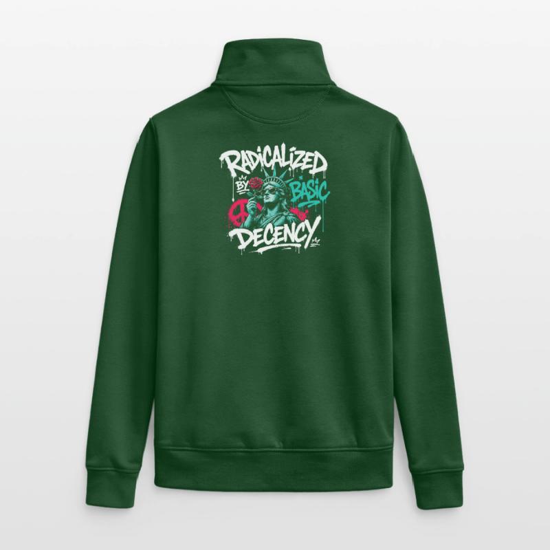 Radicalized Basic Decency Graffiti Unisex Organic Zip Sweatshirt by Stanley/Stella