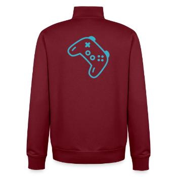 Turquoise controller silhouette - Unisex Organic Zip Sweatshirt by Stanley/Stella - burgundy - Back - AI Model Male 185 dark (185cm)