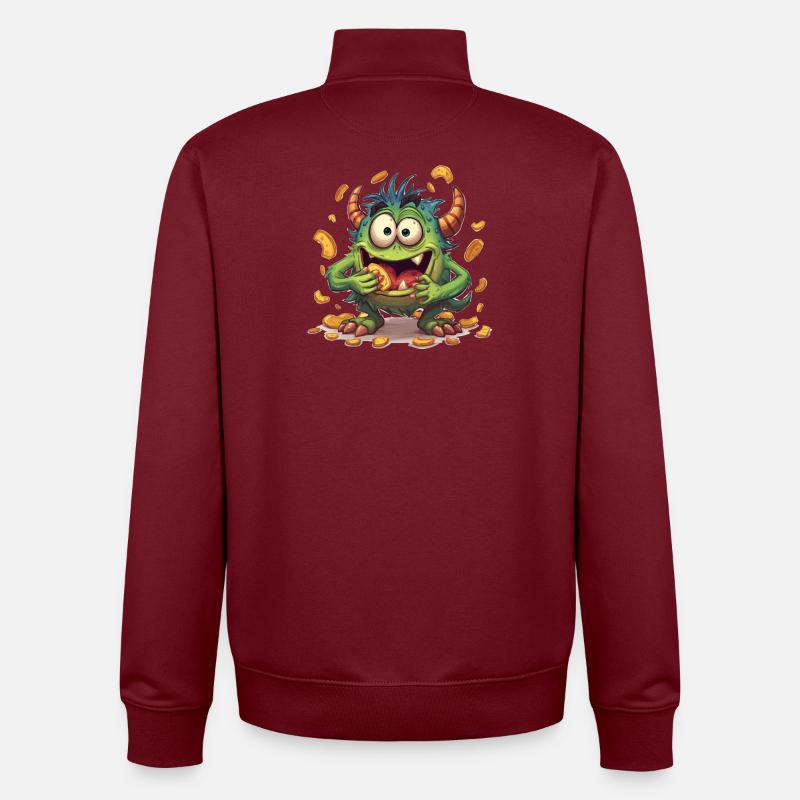 Snacking d’échantillons de menthe - Sweat zippé unisexe en coton bio Stanley/Stella - bordeaux