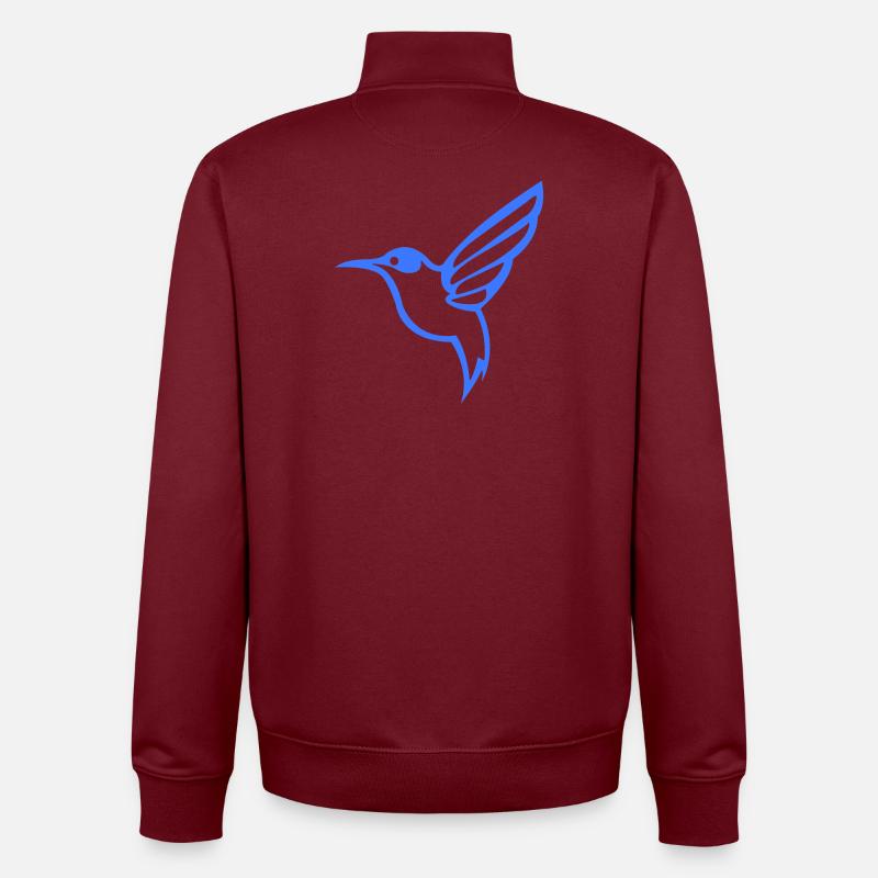 Colibri Silhouette Oiseau - Sweat zippé unisexe en coton bio Stanley/Stella - bordeaux